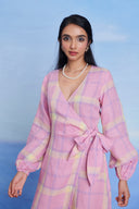 Cassata Linen Wrap Billow Dress - Sale