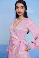 Cassata Linen Wrap Billow Dress