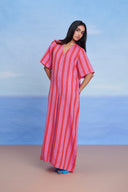 Amalfi Linen Half Sleeves Flared Jumpsuit - Sale