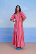 Amalfi Linen Half Sleeves Flared Jumpsuit - Sale