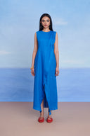 Santorini Linen Drape Dress
