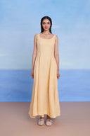 Butterscotch Linen Scoop Neck Dress - Sale