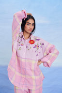 Cassata Linen Oversized Flared Shirt Set - Sale