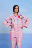 Cassata Linen Oversized Flared Shirt Set - Sale