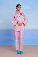 Cassata Linen Oversized Flared Shirt Set - Sale