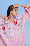 Cassata Linen Oversized Flared Shirt Set - Sale
