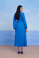 Santorini Linen Wrap Billow Dress