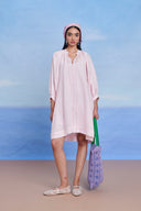 Fleur Linen Lace Panelled Dress - Sale