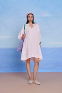 Fleur Linen Lace Panelled Dress - Sale