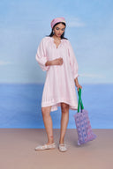 Fleur Linen Lace Panelled Dress - Sale
