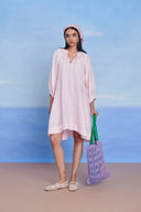 Fleur Linen Lace Panelled Dress - Sale