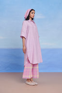 Lilac Cassata Linen Women's Shirt Kurta Set