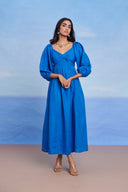 Santorini Linen Front Twist Dress - Sale