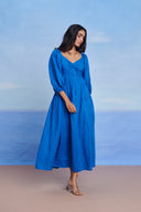 Santorini Linen Front Twist Dress - Sale