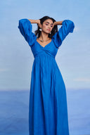 Santorini Linen Front Twist Dress - Sale