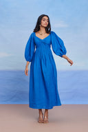 Santorini Linen Front Twist Dress - Sale