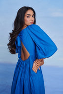 Santorini Linen Front Twist Dress - Sale