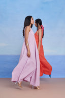 Tangerine Linen Flared Dress - Sale