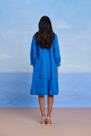 Santorini Linen Lace Panelled Dress - Sale