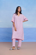 Lilac Linen Dolman Kurta Set - Sale