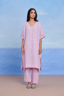 Lilac Linen Dolman Kurta Set