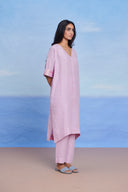 Lilac Linen Dolman Kurta Set
