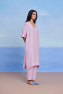 Lilac Linen Dolman Kurta Set - Sale