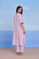 Lilac Linen Dolman Kurta Set - Sale