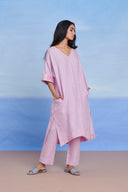 Lilac Linen Dolman Kurta Set - Sale