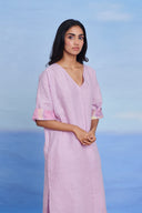 Lilac Linen Dolman Kurta Set - Sale