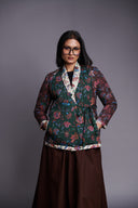 Co-Linen Quilted Wrap Jacket