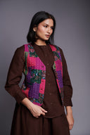 Co-Linen Patchwork Kantha Waistcoat - Sale