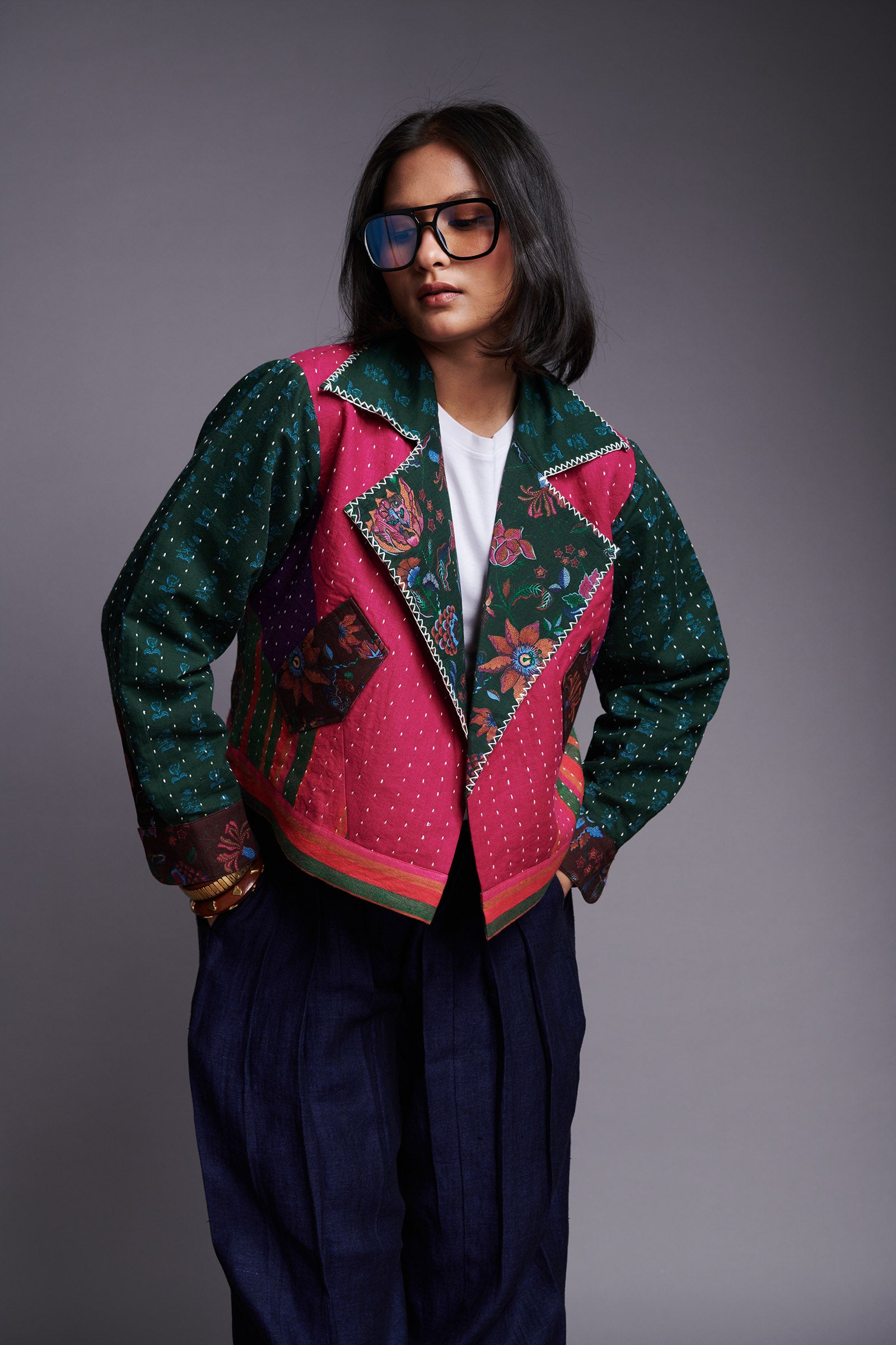 Co-linen Kantha Bolero Jacket – Saphed