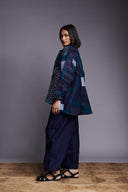 Patchwork Linen Kantha Oversized Jacket