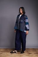 Patchwork Linen Kantha Oversized Jacket