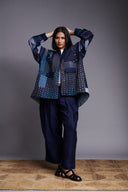 Patchwork Linen Kantha Oversized Jacket