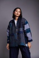 Patchwork Linen Kantha Oversized Jacket