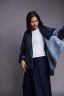 Patchwork Linen Kantha Oversized Jacket