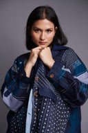 Patchwork Linen Kantha Oversized Jacket