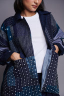 Patchwork Linen Kantha Oversized Jacket