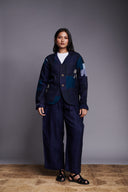 Patchwork Linen Embroidered Blazer