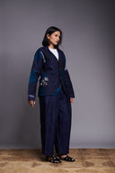 Patchwork Linen Embroidered Blazer