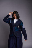 Patchwork Linen Embroidered Blazer