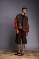 Co-Linen Kantha Men's Panelled Bomber Jacket