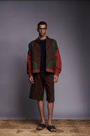 Co-Linen Kantha Men's Panelled Bomber Jacket
