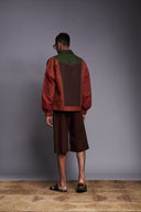 Co-Linen Kantha Men's Panelled Bomber Jacket
