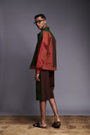 Co-Linen Kantha Men's Panelled Bomber Jacket