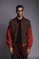 Co-Linen Kantha Men's Panelled Bomber Jacket