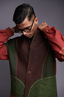 Co-Linen Kantha Men's Panelled Bomber Jacket