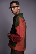 Co-Linen Kantha Men's Panelled Bomber Jacket